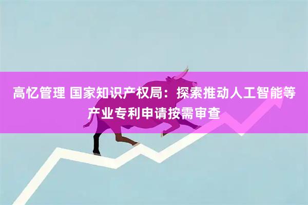 高忆管理 国家知识产权局：探索推动人工智能等产业专利申请按需审查
