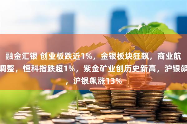 融金汇银 创业板跌近1%，金银板块狂飙，商业航天集体调整，恒科指跌超1%，紫金矿业创历史新高，沪银飙涨13%